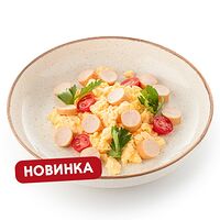 Омлет с куриными мини-сосисками