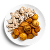 Фото к позиции меню Курица в грибном соусе с картофелем мини