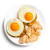 Фото к позиции меню Завтрак с овощными оладушками и курицей