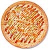 Фото к позиции меню Пицца Удовольствие с лососем на толстом тесте