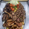 Фото к позиции меню Ассорти 2 ( шейка, мясо из баранины, картошка, люля кябаб говяжий и куриный)