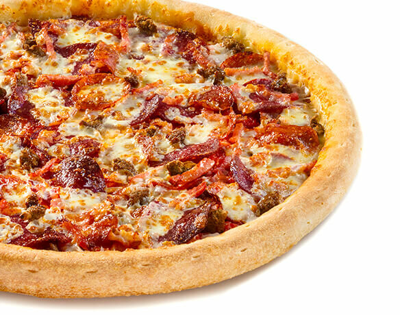 Пицца Мясное Удовольствие, колбасный борт