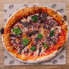 Фото к позиции меню Пицца с говядиной и вялеными томатами