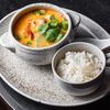 Фото к позиции меню Тайский суп Том-Ям Кунг с креветками, вешенками и паровым рисом