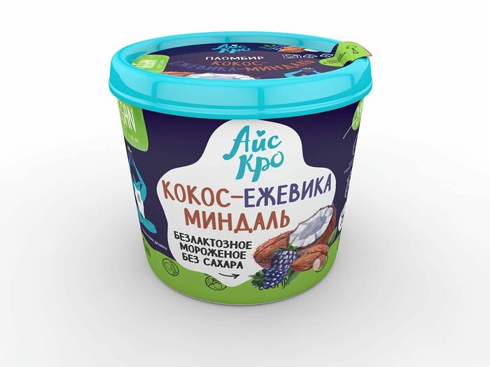 Десерт Кокос-ежевика-миндаль веган айс кро