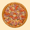 Фото к позиции меню Пицца Ветчина с грибами на тонком тесте