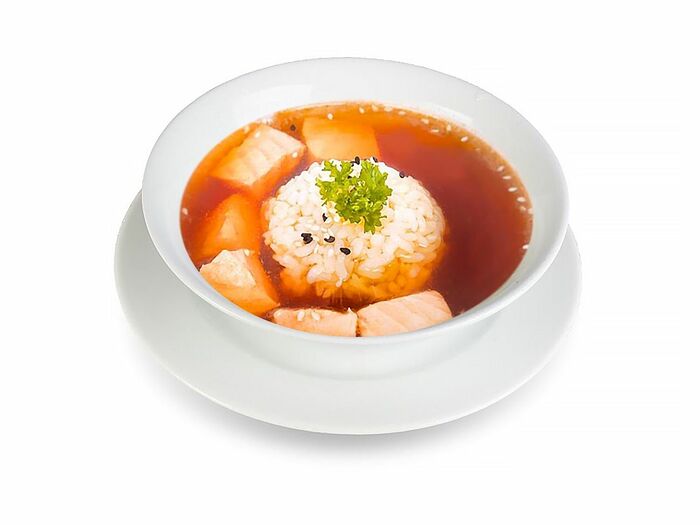 Рисовый суп с лососем