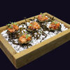 Фото к позиции меню Севиче из лосося на рисовых чипсах