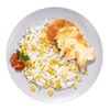 Фото к позиции меню Куриное филе с сыром, томатами и рисом