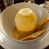 Фото к позиции меню Скандинавский сырный крем-суп с креветкой