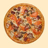 Фото к позиции меню Пицца Мясной пир на тонком тесте