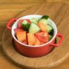 Фото к позиции меню Овощной салат из огурцов, помидоров и морковки