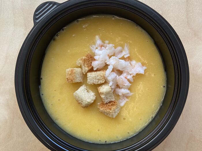 Крем-суп картофельный с креветкой