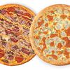 Фото к позиции меню 2 пиццы Охотничьи колбаски и Сочная курочка