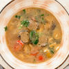 Фото к позиции меню Тосканский суп с белыми грибами, шпинатом и черным трюфелем