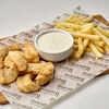 Фото к позиции меню Рыбные чипсы с картофелем фри