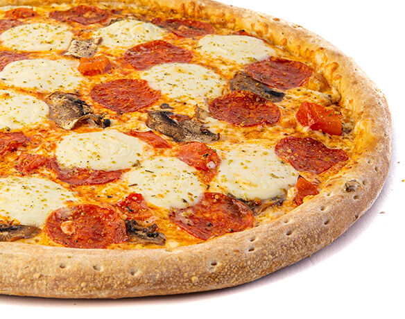 Пицца Итальянская с моцареллой и пепперони, колбасный борт