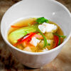 Фото к позиции меню Пикантный суп с морепродуктами