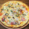 Фото к позиции меню Пицца с салями, ветчиной и грибами