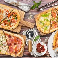 Акция! пицца пепперони и пицца со шпинатом и сыром дорблю 23 см