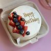 Фото к позиции меню Бенто-торт Happy birthday с клубникой и голубикой (любая надпись на торте)