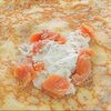 Фото к позиции меню Блин с лососем (семга) и творожным сыром