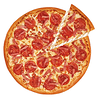 Фото к позиции меню Тонкая Пицца Три мяса