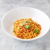 Фото к позиции меню Спагетти алла норма с баклажанами и томатным соусом