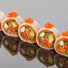 Фото к позиции меню Ролл сашими из лосося с авокадо, шпинатом и сыром Филадельфия