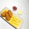 Фото к позиции меню Наггетсы куриные, картофель фри, соус