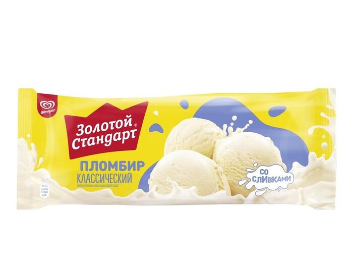 Мороженое Золотой Стандарт Классический Пломбир