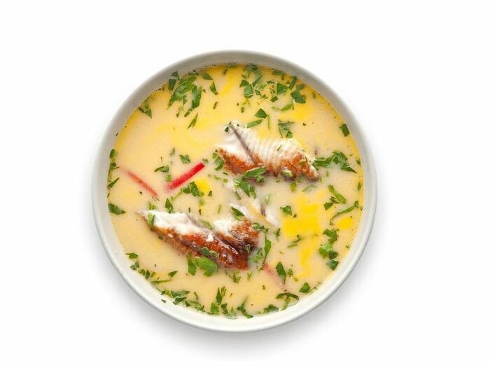 Сырный суп с угрем