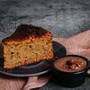 Фото к позиции меню Тыквенный пирог с шоколадным соусом
