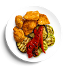 Фото к позиции меню Шашлык куриный с овощами гриль