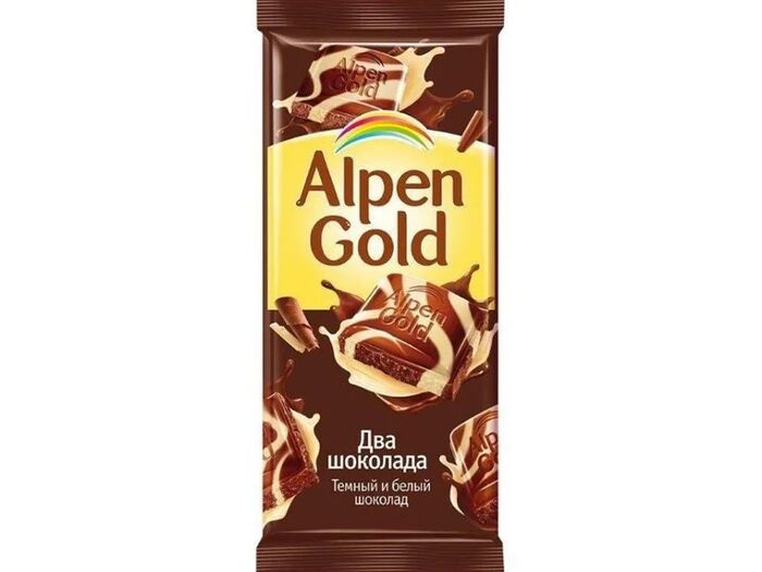 Шоколадная плитка Alpen Gold Два шоколада