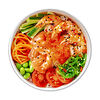 Фото к позиции меню Лакшми с лососем, креветкой, икрой масаго и корейской морковью