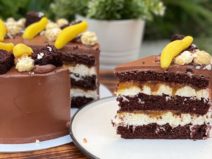Торт Шоколад-банан-карамель