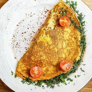 Тофу-омлет с овощами vegan