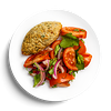 Фото к позиции меню Кебаб из индейки с овощным салатом