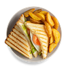 Фото к позиции меню Клаб сэндвич с курицей и картофелем Айдахо