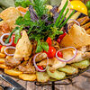 Фото к позиции меню Садж Ассорти из баранины, телятины, цыпленка, овощей