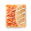 Фото к позиции меню Блин с красной рыбой, сырным соусом и зеленью