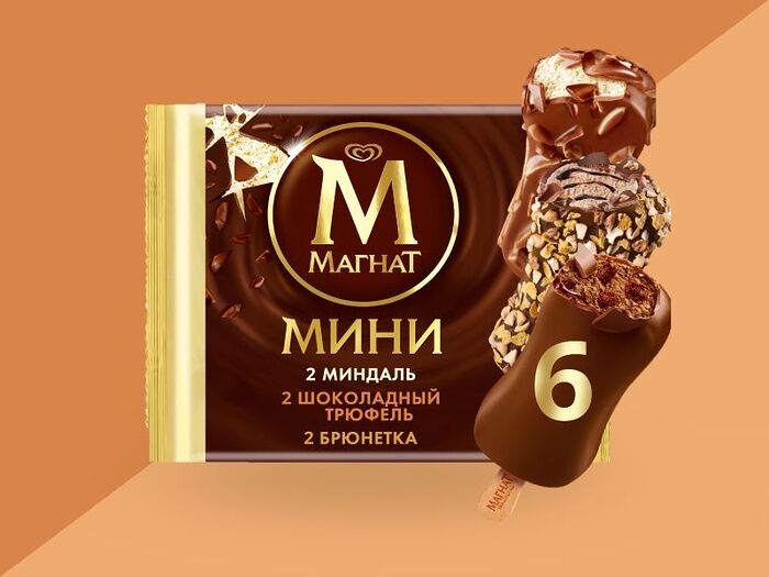 Мороженое Магнат Мини- Шоколадный трюфель, Брюнетка, Миндаль