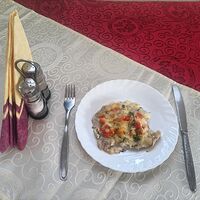 Отбивная из курицы с овощами