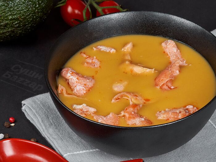 Крем-суп с лососем блюдо дня