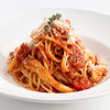 Фото к позиции меню Спагетти в томатном соусе с курицей