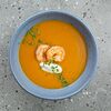 Фото к позиции меню Суп крем из тыквы с креветками