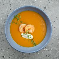 Суп крем из тыквы с креветками