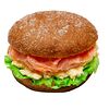 Фото к позиции меню Сэндвич с яичной пастой и копчёным лососем