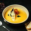 Фото к позиции меню Сырный крем-суп с корзиной из пармезана